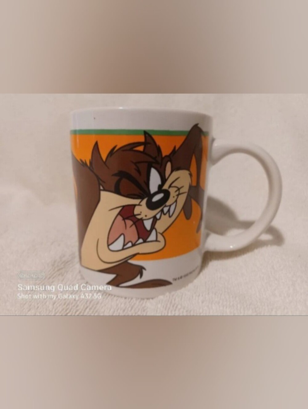 Vintage Looney tunes screaming taz ceramic Gibson coffee mug
